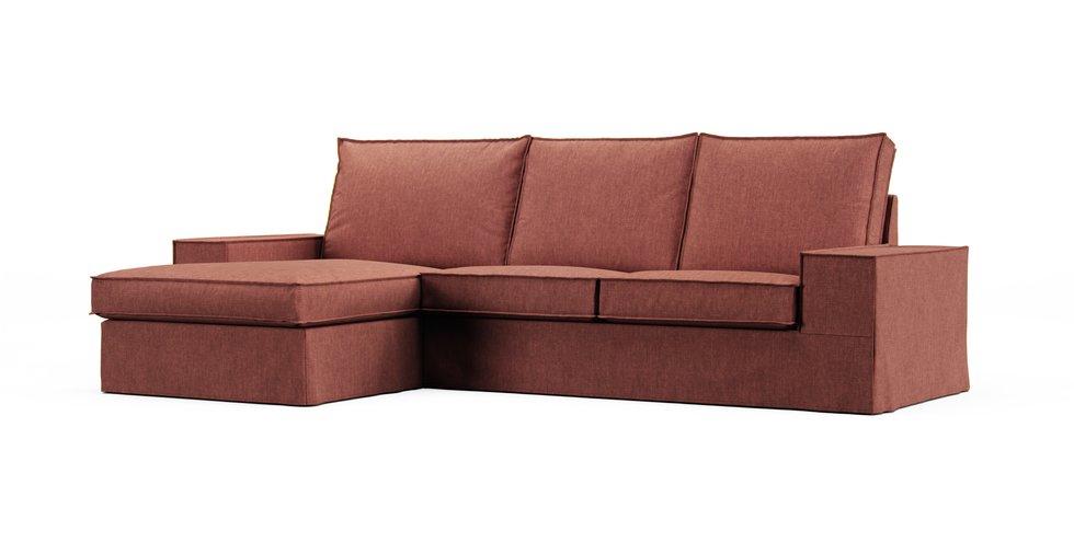 Kivik Loveseat with Chaise Cover - Care+ Tweed Sunset