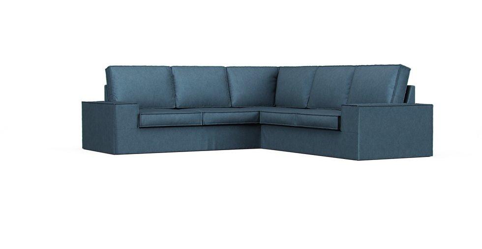 Kivik 4-seat Sectional Sofa Cover - Care+ Tweed Teal