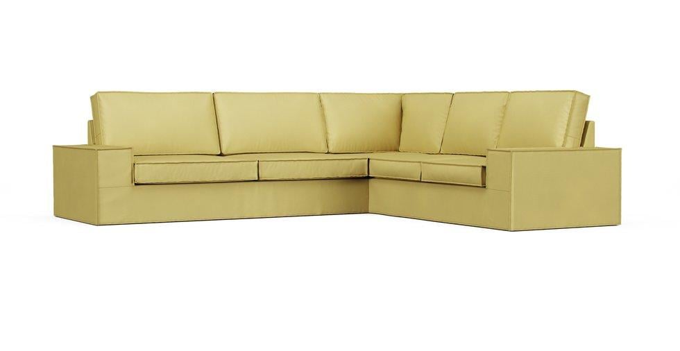 Kivik 5-seat Sectional Sofa Cover - Care+ Tweed Amber