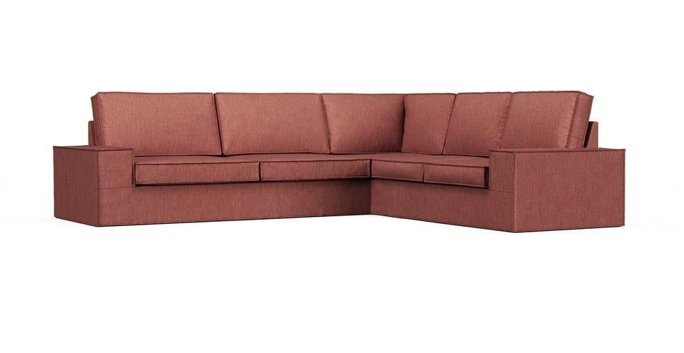Kivik 5-seat Sectional Sofa Cover - Care+ Tweed Sunset
