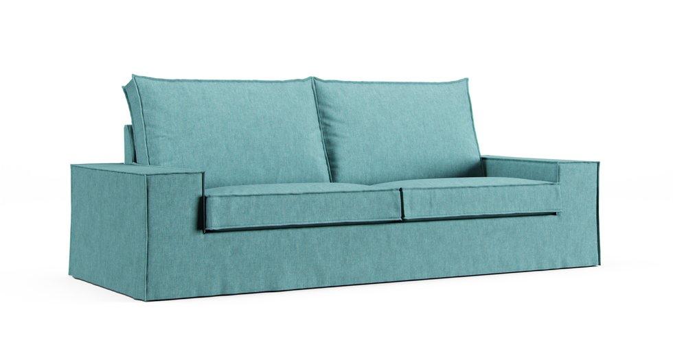 Kivik 3 Seater Sofa Cover - Care+ Tweed Mineral Blue