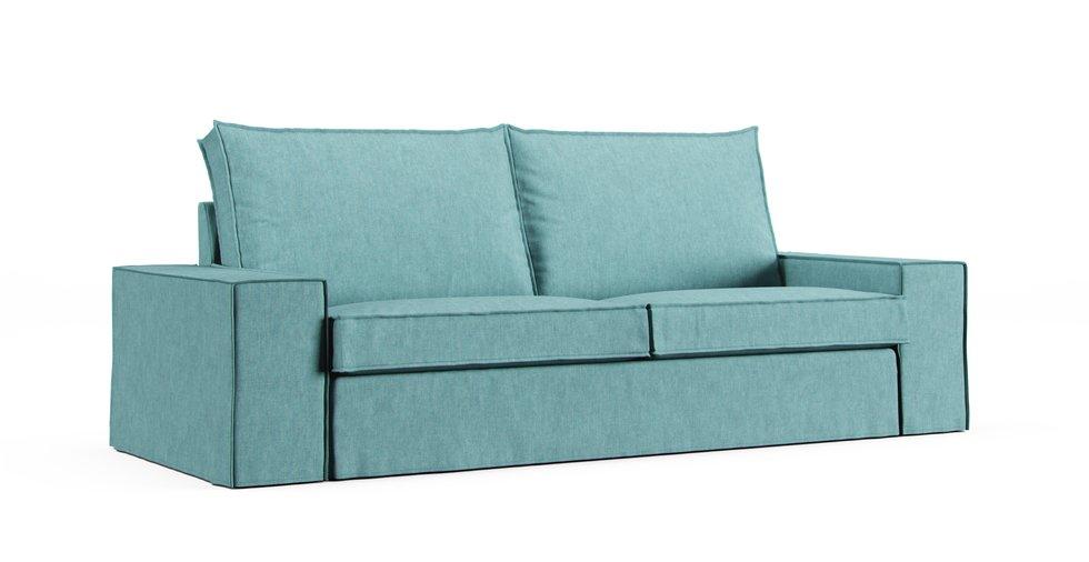 Kivik Sofa Bed Cover - Care+ Tweed Mineral Blue