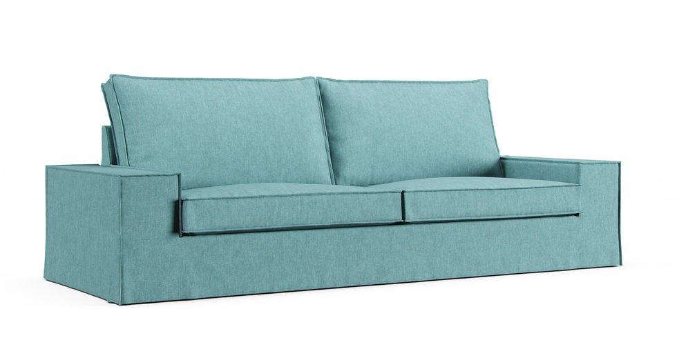 Kivik 3.5 Seater Sofa Cover - Care+ Tweed Mineral Blue