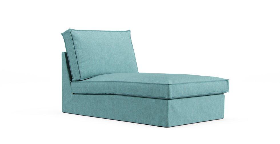 Kivik Chaise Lounge Cover - Care+ Tweed Mineral Blue