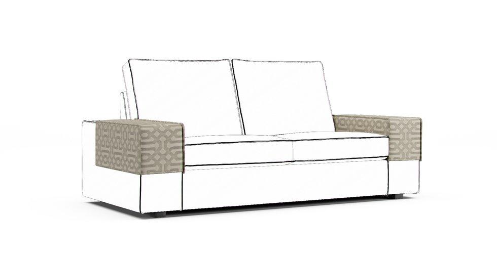 Kivik Armrest Protector Covers — Add On - Sunbrella® Fretwork Pewter