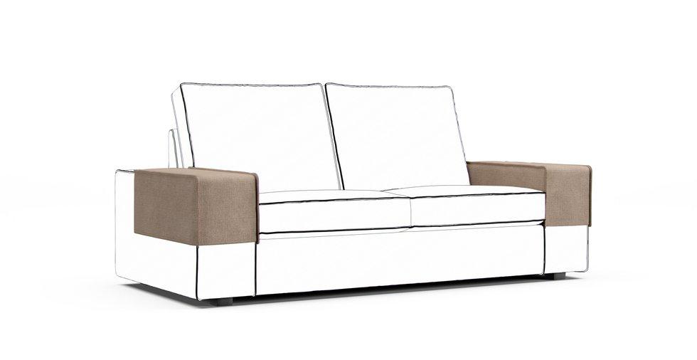 Kivik Armrest Protector Covers — Add On - Mod Basketweave Flax