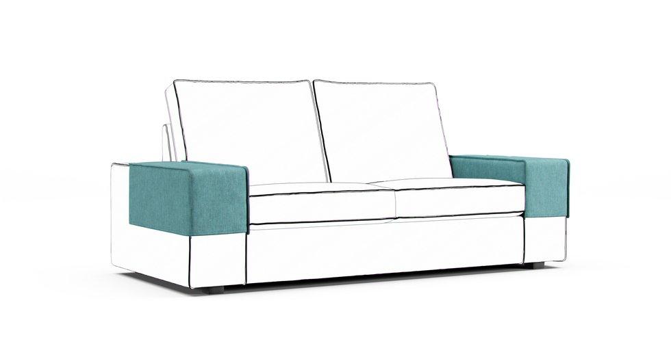 Kivik Armrest Protector Covers — Add On - Care+ Tweed Mineral Blue