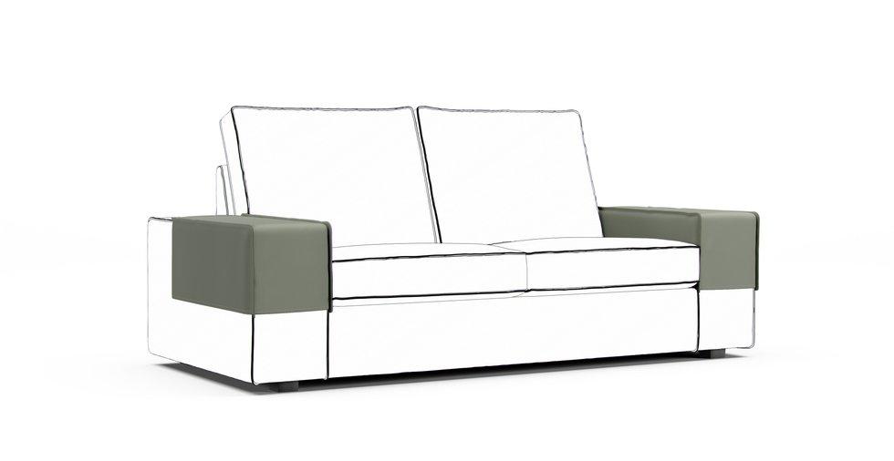 Kivik Armrest Protector Covers — Add On - Everyday Cotton Silver Sage