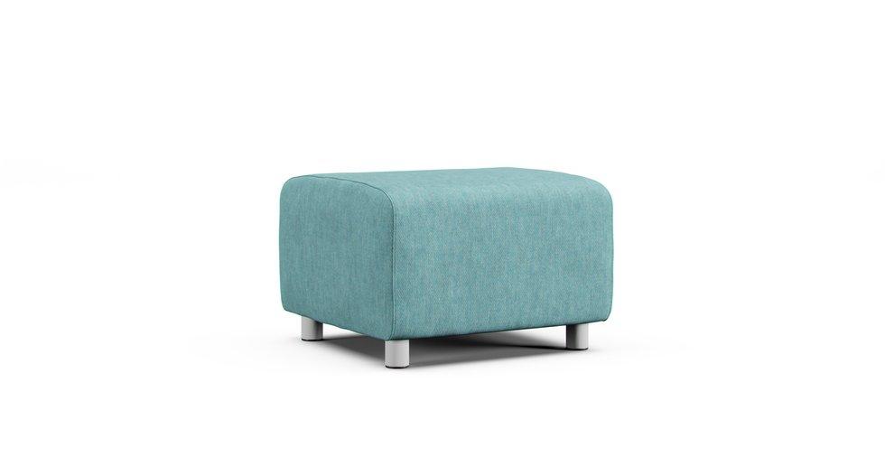 Klippan Footstool Cover - Care+ Tweed Mineral Blue