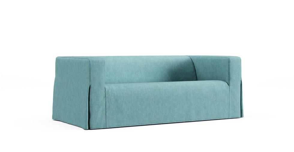 Klippan 2 Seater Sofa Cover - Care+ Tweed Mineral Blue