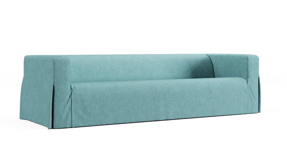 Klippan 4 Seater Sofa Cover - Care+ Tweed Mineral Blue