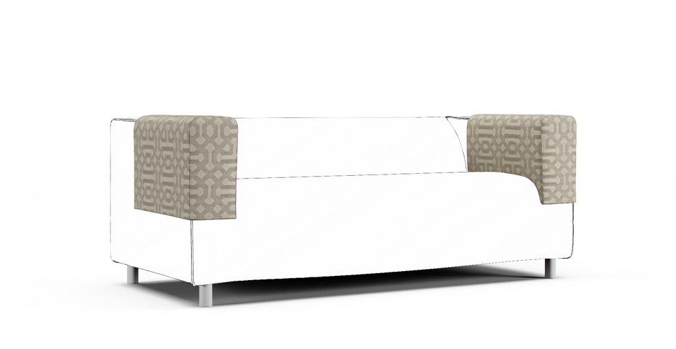 Klippan Armrest Protector Covers — Add On - Sunbrella® Fretwork Pewter