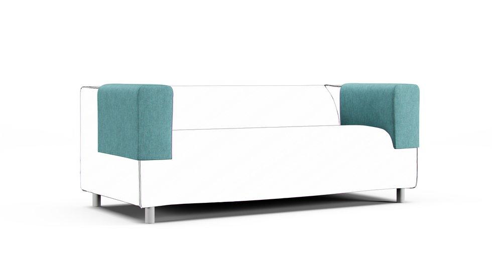 Klippan Armrest Protector Covers — Add On - Care+ Tweed Mineral Blue