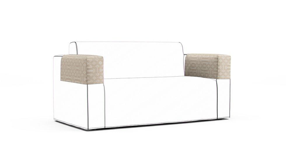 Klobo Armrest Protector Covers — Add On - Sunbrella® Fretwork Flax