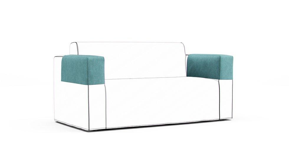 Klobo Armrest Protector Covers - Care+ Tweed Mineral Blue