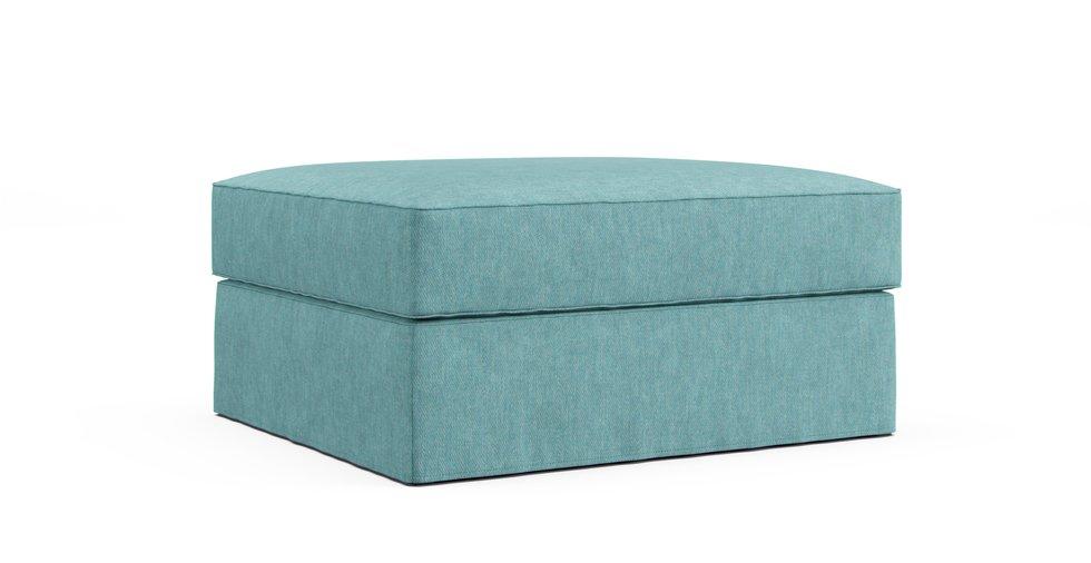 Kramfors Footstool Cover - Care+ Tweed Mineral Blue