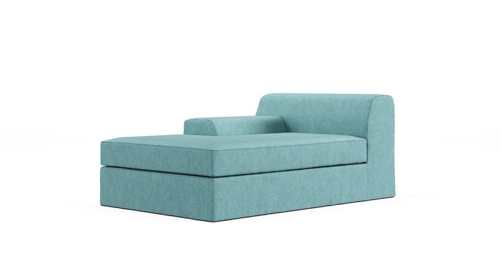 Kramfors Chaise Lounge Sofa Cover - Care+ Tweed Mineral Blue