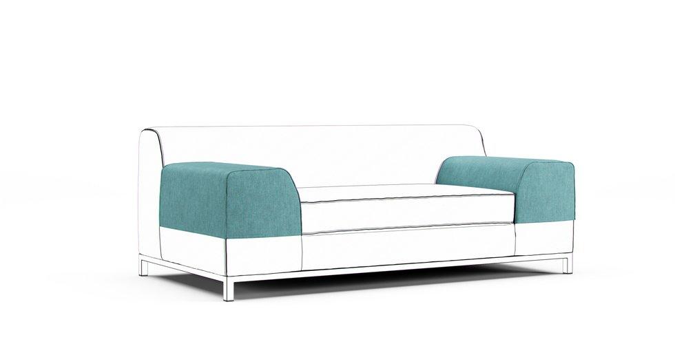 Kramfors Armrest Protector Covers - Care+ Tweed Mineral Blue