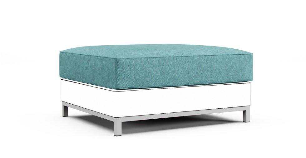 Kramfors Footstool Cushion Cover Only - Care+ Tweed Mineral Blue