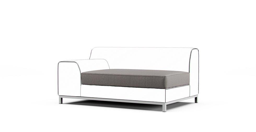 Kramfors 2 Seat Left/Right-Armrest, Seat Cushion Cover Only - Care+ Canvas Ash