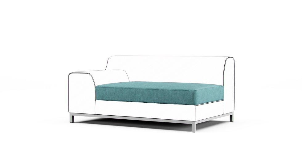 Kramfors 2 Seat Left/Right-Armrest, Seat Cushion Cover Only - Care+ Tweed Mineral Blue