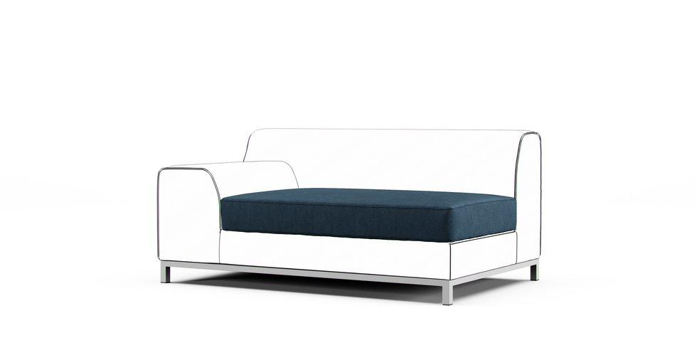 Kramfors 2 Seat Left/Right-Armrest, Seat Cushion Cover Only - Care+ Tweed Teal