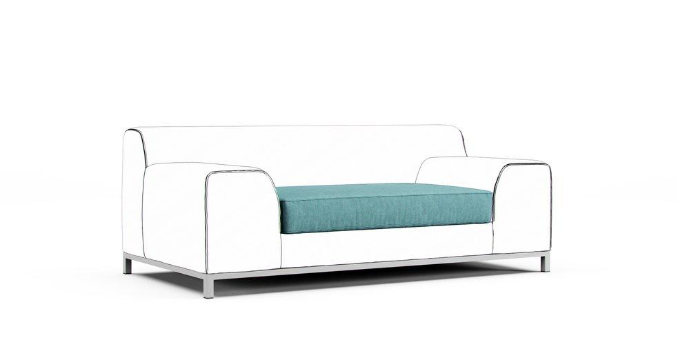 Kramfors 2 Seater Sofa, Seat Cushion Cover Only - Care+ Tweed Mineral Blue