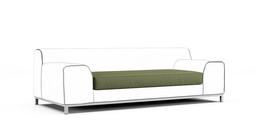 Kramfors 3 Seater Sofa, Seat Cushion Covers Only - Care+ Canvas Sage