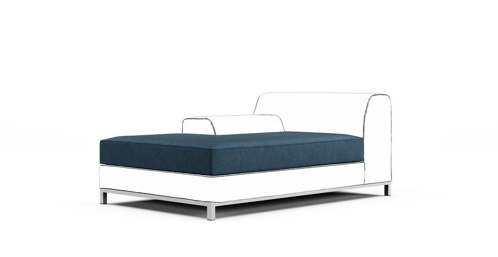 Kramfors Chaise Lounge Left/Right, Seat Cushion Cover Only - Care+ Tweed Teal