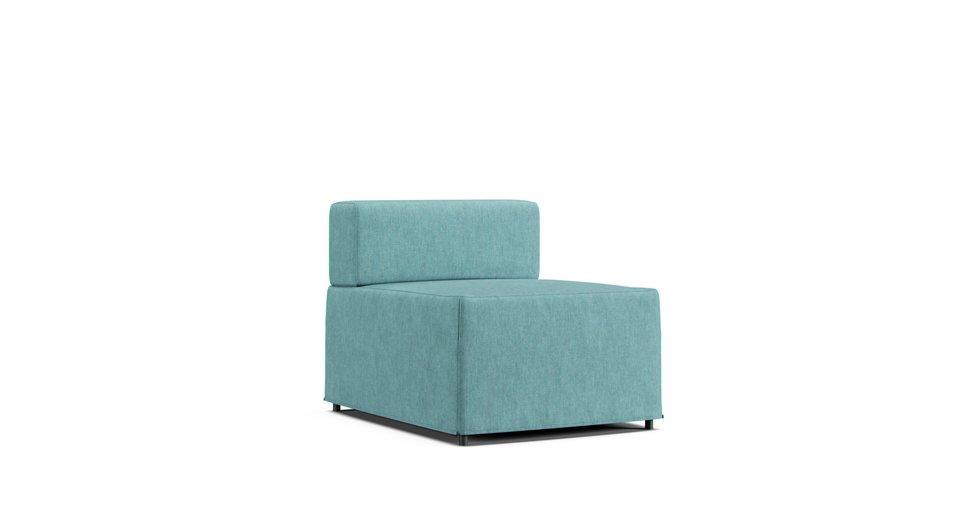 Kungshamn 1-seat Module Slipcover - Care+ Tweed Mineral Blue