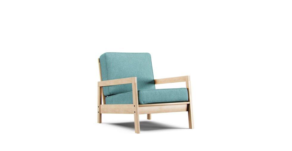 Lillberg Armchair Cover - Care+ Tweed Mineral Blue