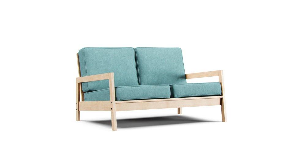 Lillberg 2 Seater Sofa Cover - Care+ Tweed Mineral Blue