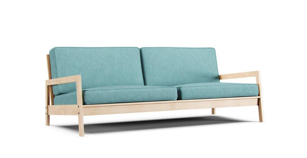 Lillberg Sofa Bed Cover - Care+ Tweed Mineral Blue