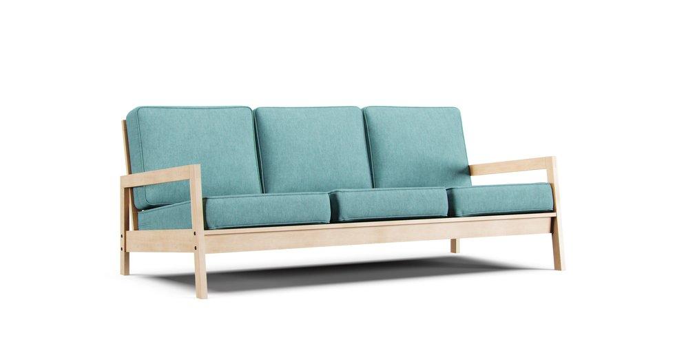 Lillberg 3 Seater Sofa Cover - Care+ Tweed Mineral Blue