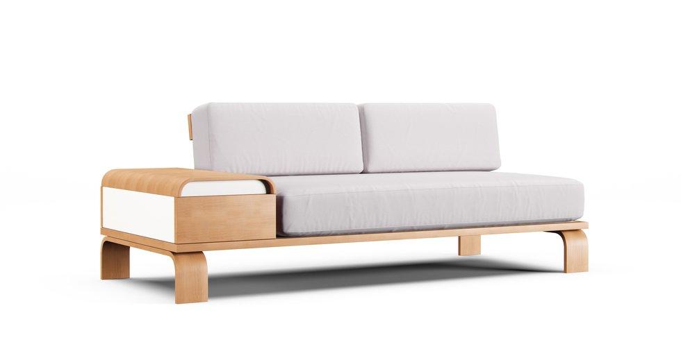 Lessebo Sofa Bed Cover - Everyday Cotton Pebble