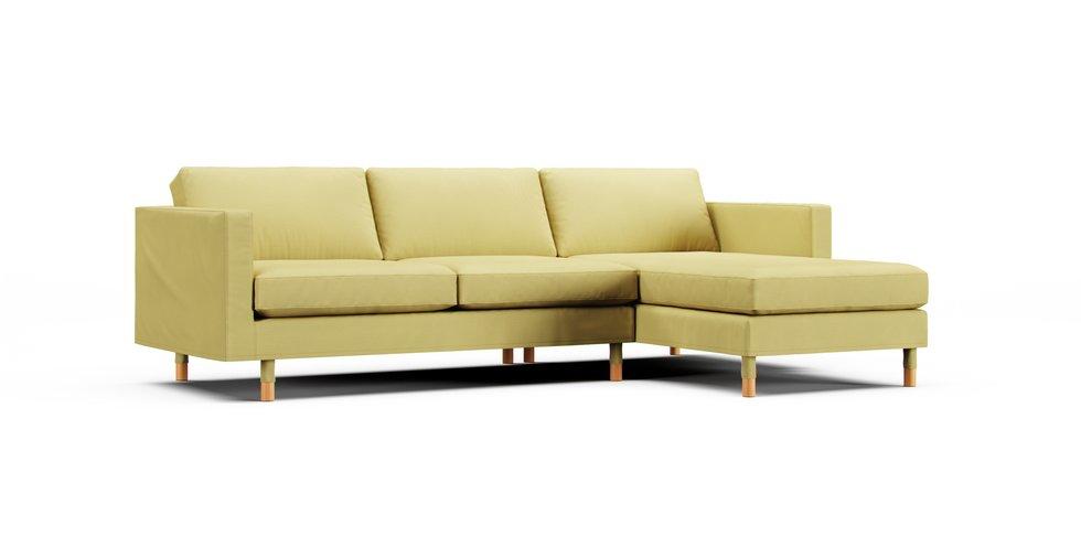 Landskrona 3-seat (with Chaise) Sofa Cover - Care+ Tweed Amber