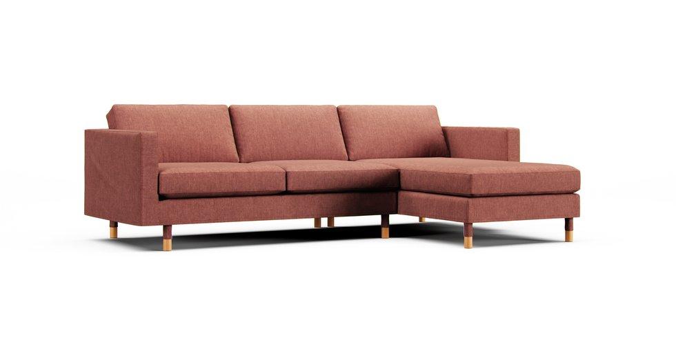 Landskrona 3-seat (with Chaise) Sofa Cover - Care+ Tweed Sunset
