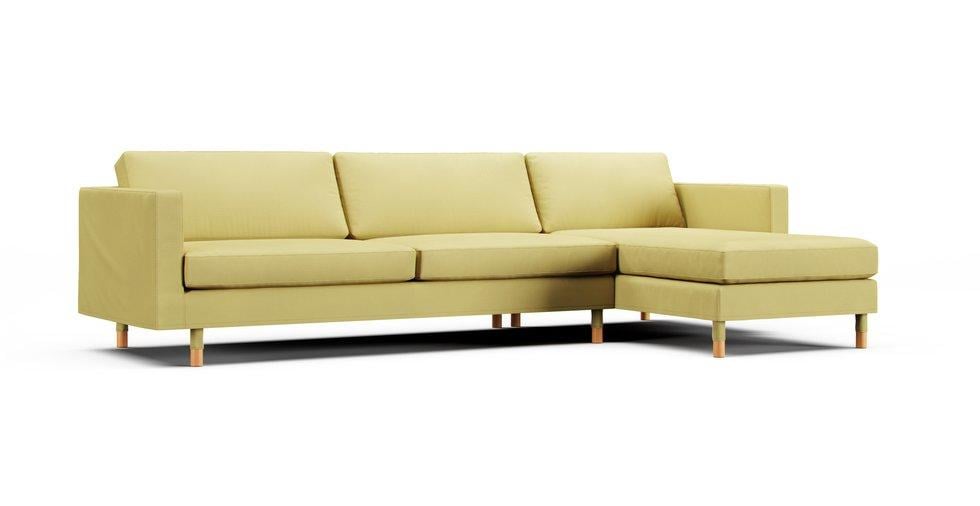 Landskrona 4-seat (with Chaise) Sofa Cover - Care+ Tweed Amber