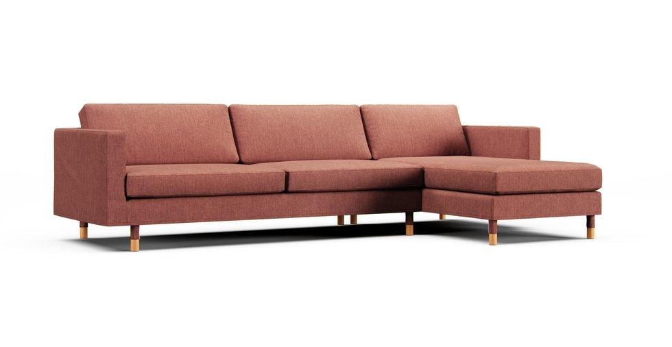 Landskrona 4-seat (with Chaise) Sofa Cover - Care+ Tweed Sunset