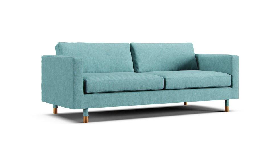 Landskrona 3-seat Sofa Cover - Care+ Tweed Mineral Blue
