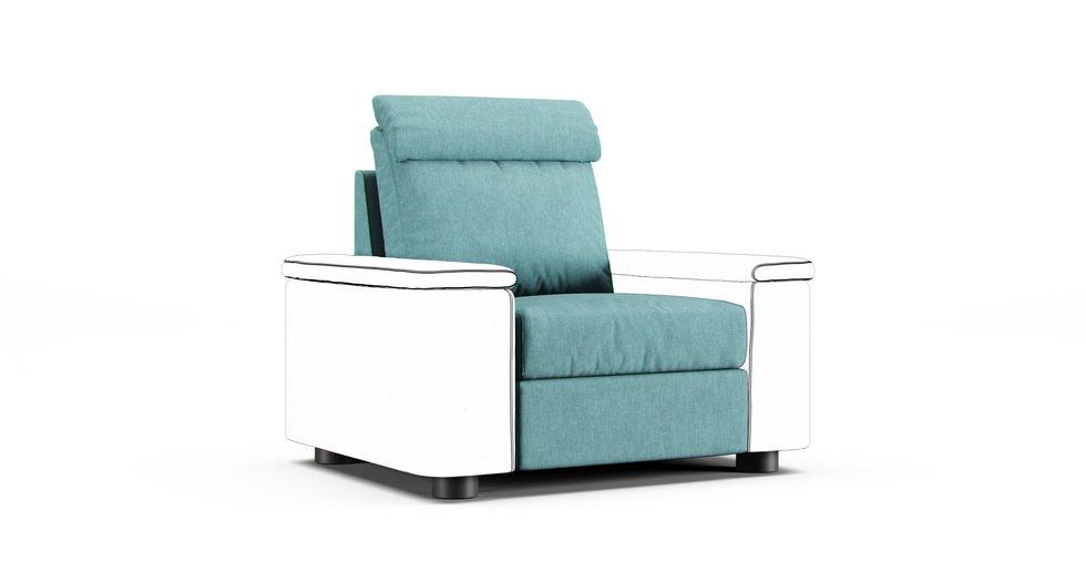 Lidhult 1 Seat Section Cover - Care+ Tweed Mineral Blue