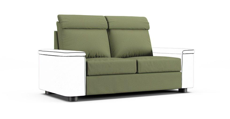Lidhult 2 Seat Sofa Bed Section Cover - Care+ Canvas Sage