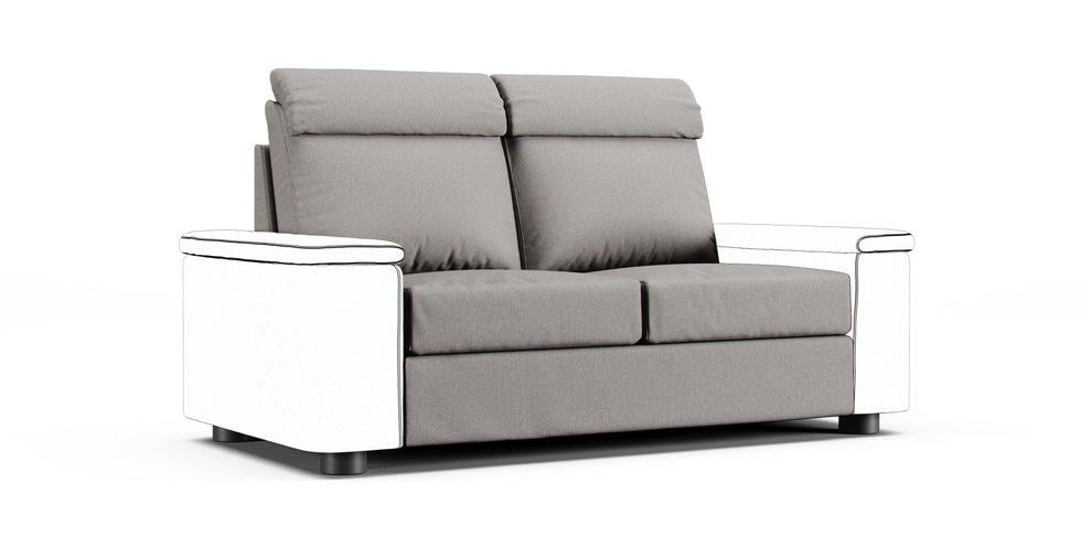 Lidhult 2 Seat Section Cover - Care+ Canvas Ash