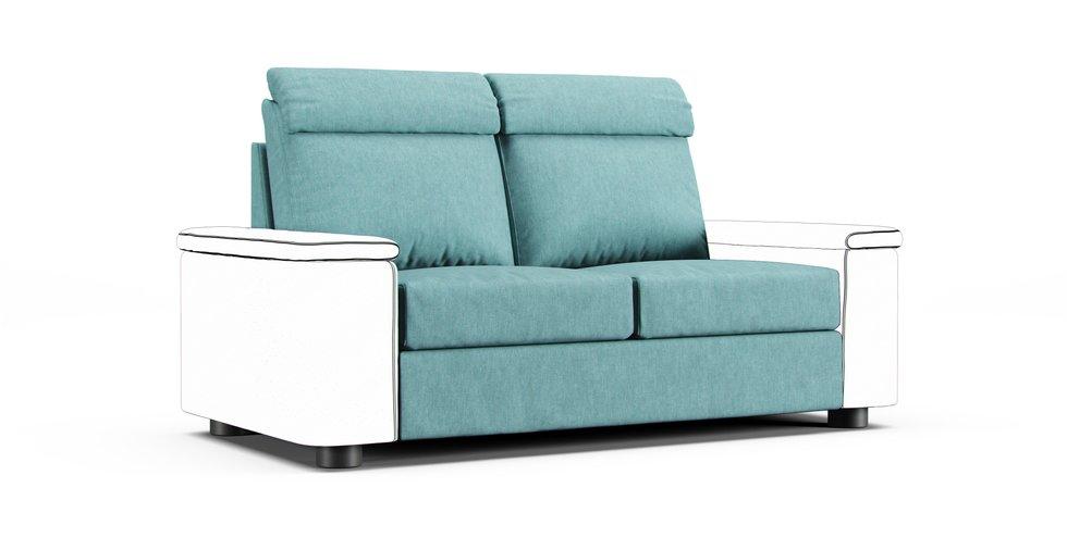 Lidhult 2 Seat Sofa Bed Section Cover - Care+ Tweed Mineral Blue