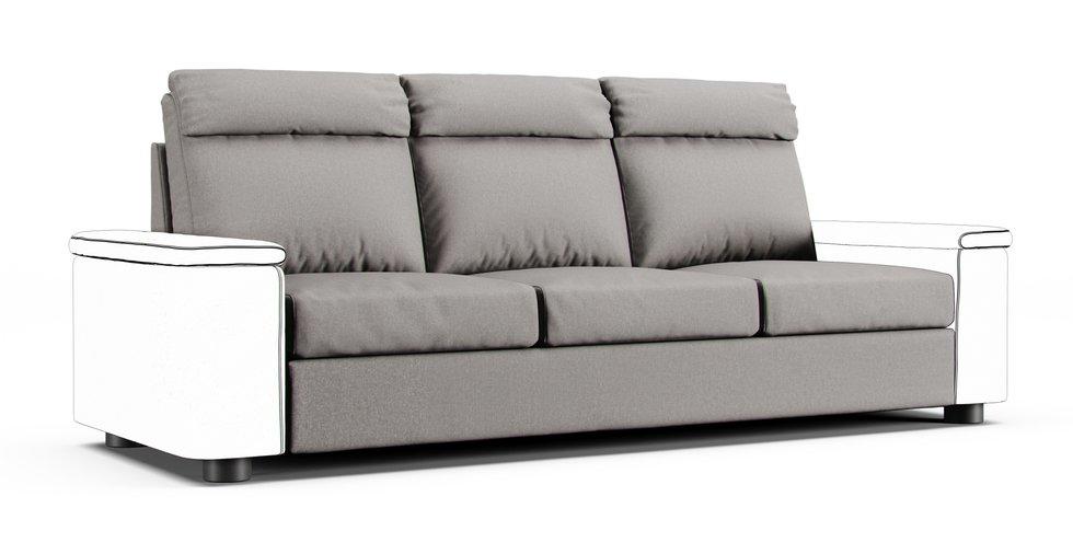 Lidhult 3 Seat Section Cover - Care+ Canvas Ash