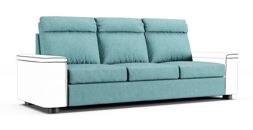 Lidhult 3 Seat Section Cover - Care+ Tweed Mineral Blue