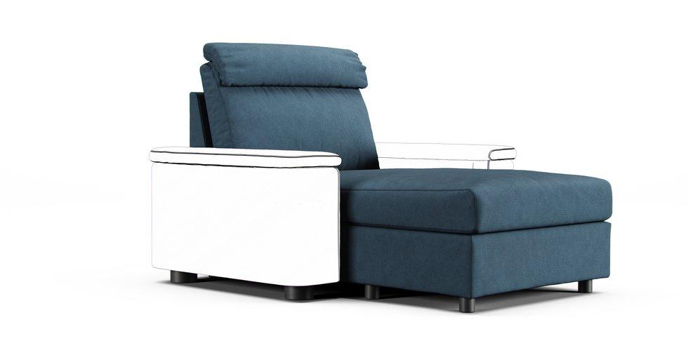 Lidhult Chaise Lounge Section Cover - Care+ Tweed Teal