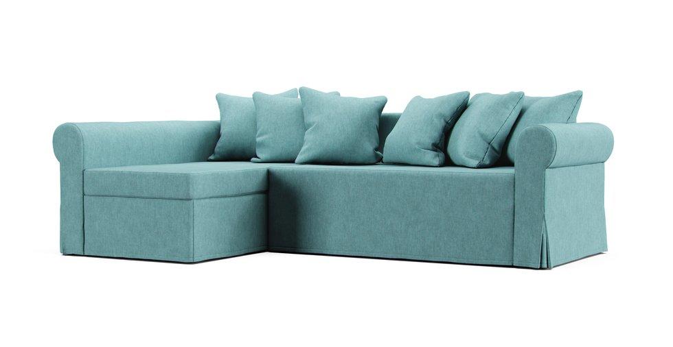 Moheda Sofa Bed Chaise Cover - Care+ Tweed Mineral Blue