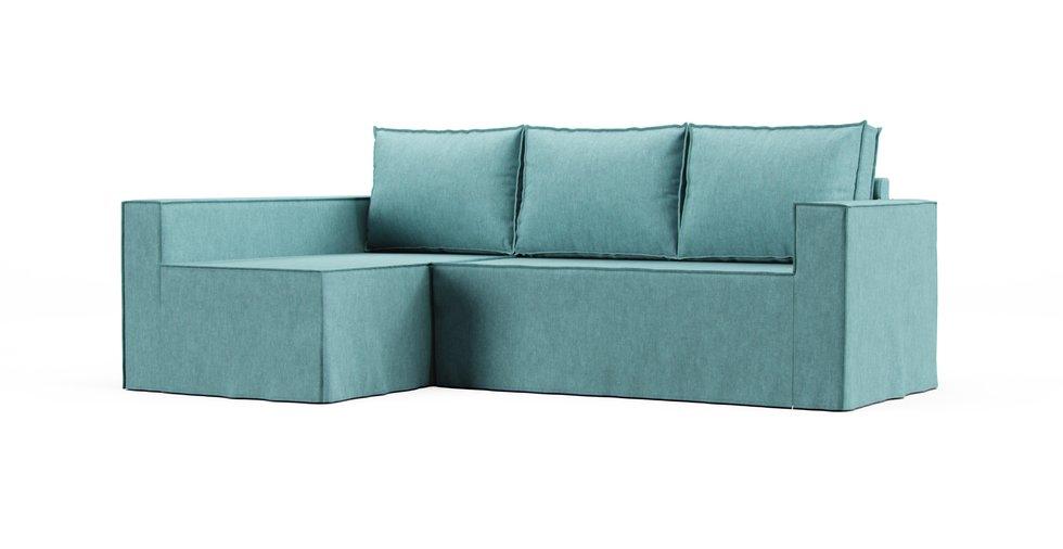 Manstad Sofa Bed Cover - Care+ Tweed Mineral Blue