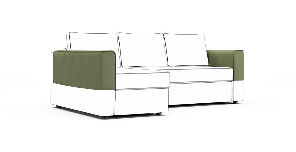 Manstad Chaise Armrest Protector Covers - Care+ Canvas Sage